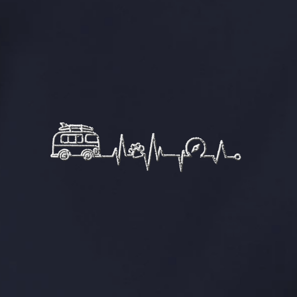 Herzschlag Vanlife - Organic Hoodie mit Stick