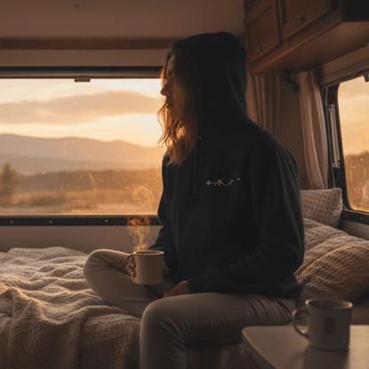 Herzschlag Vanlife - Organic Hoodie mit Stick