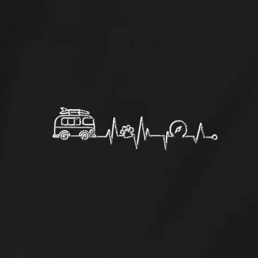 Herzschlag Vanlife - Organic Hoodie mit Stick