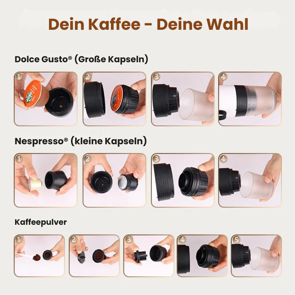 KaffiGo™ - Kabellose Espresso & Kaffee Maschiene