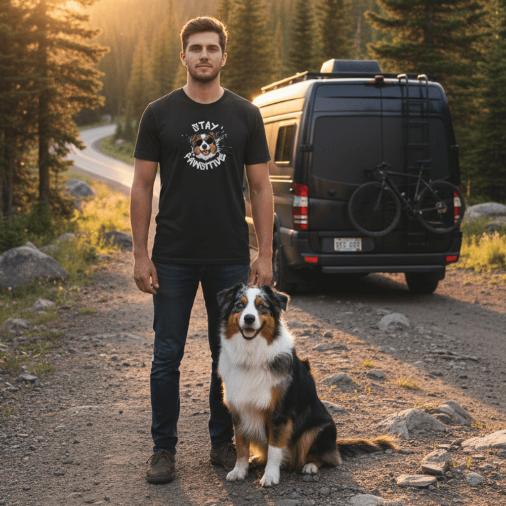 Stay Pawsitive - Herren T-Shirt bedruckt