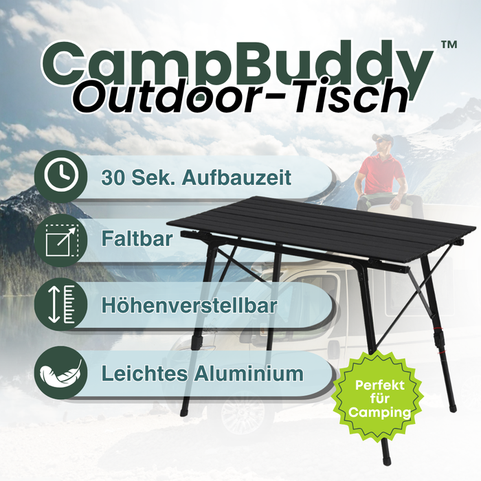 CampBuddy™ – Faltbarer Campingtisch für Vanlife & Outdoor