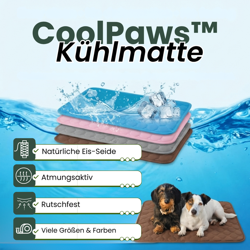 Camppaws CoolPaws™ Kühlmatte für Hunde aus Eis-Seide