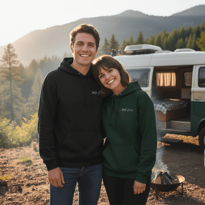 Herzschlag Vanlife - Organic Hoodie mit Stick