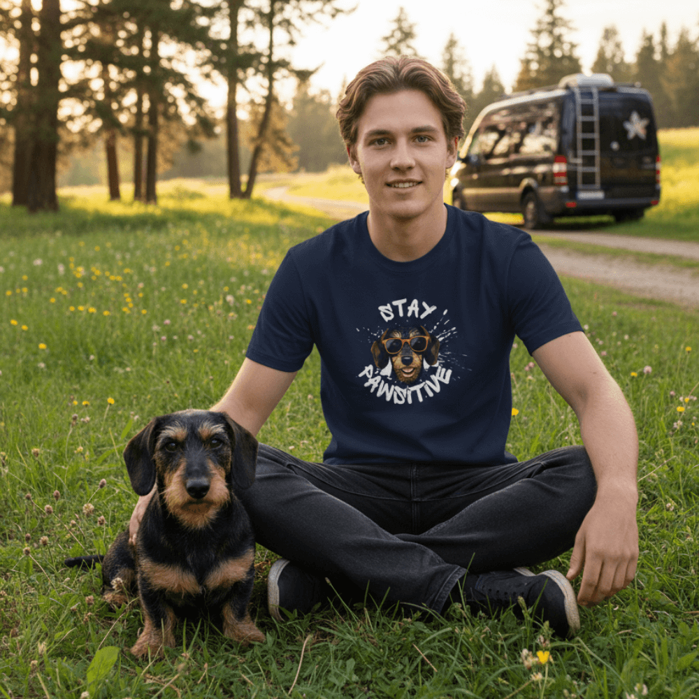 Stay Pawsitive - Herren T-Shirt bedruckt