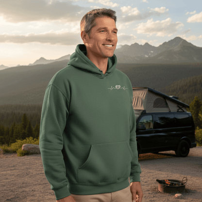 Herzschlag Vanlife - Organic Hoodie mit Stick