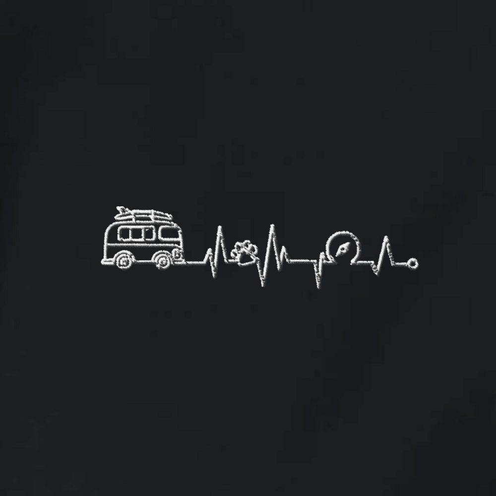 Herzschlag Vanlife - Organic Hoodie mit Stick