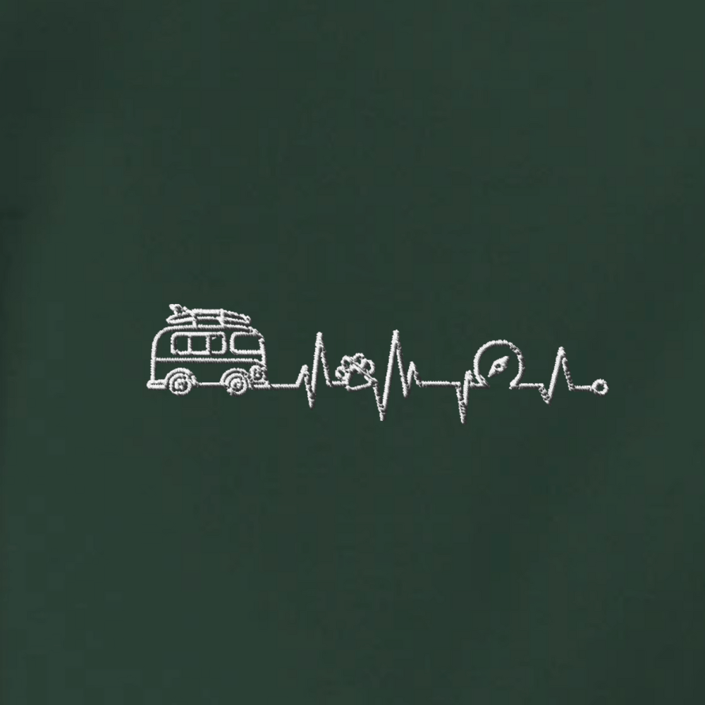 Herzschlag Vanlife - Organic Hoodie mit Stick