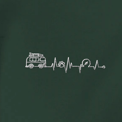 Herzschlag Vanlife - Organic Hoodie mit Stick