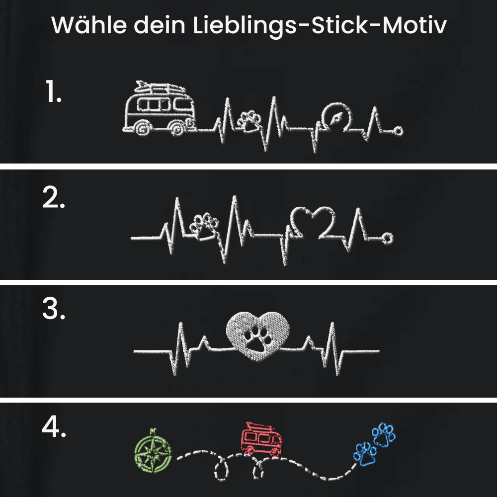 Herzschlag Vanlife - Organic Hoodie mit Stick