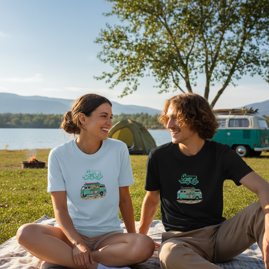 Camp More, Worry Less – Organic T-Shirt 100% Bio Baumwolle